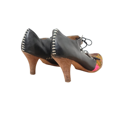 Terra Plana Artisan Design Handcrafted Leather Lace Up Heels Size 41 EU/ 10 US - Picture 3 of 5